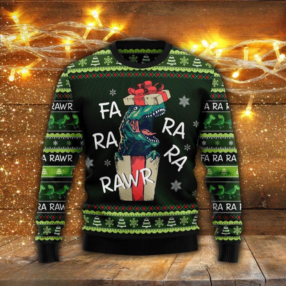 Jurassic Park Gift Farararawr Dinosaur Christmas Sweater Men And Women Gift 1