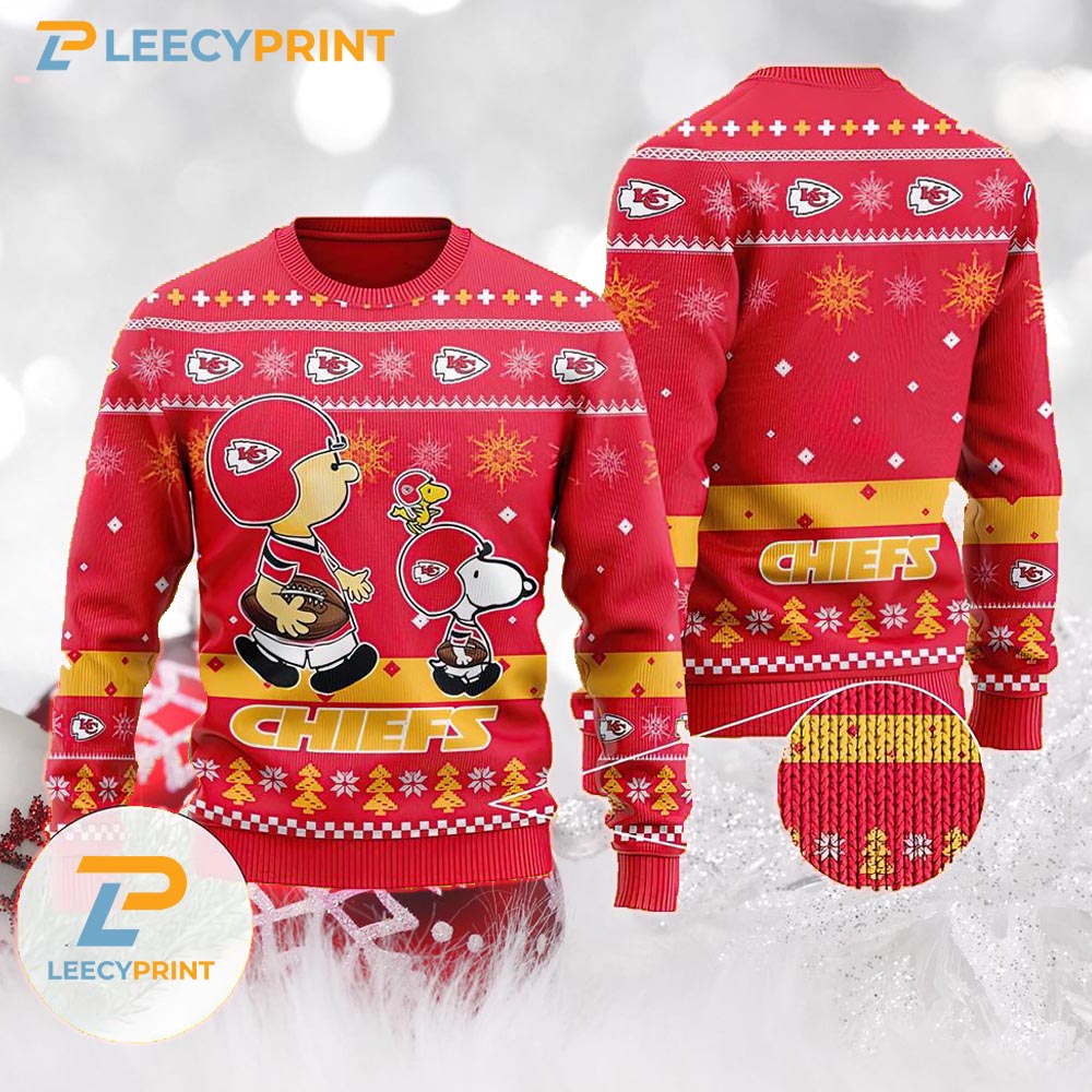 Kansas City Chiefs Charlie Brown Peanuts Snoopy Sweater 1