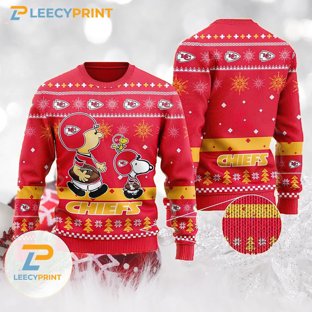 Kansas City Chiefs Charlie Brown Peanuts Snoopy Sweater 1