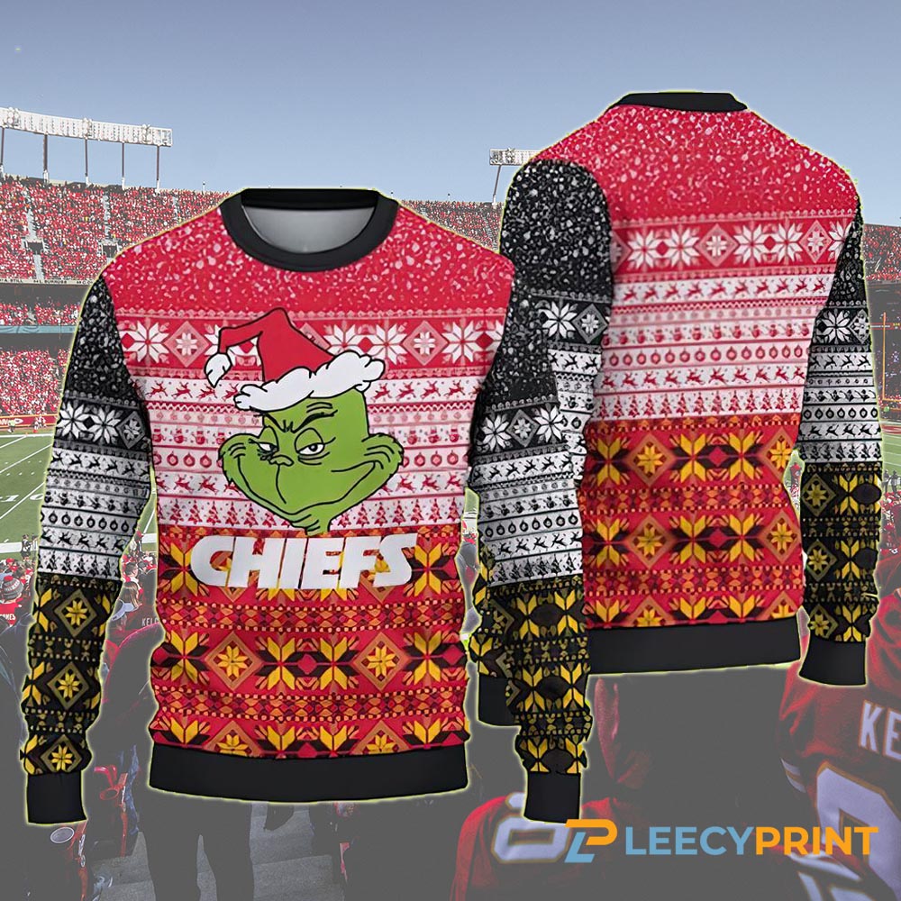 Kansas City Chiefs Christmas Grinch Christmas Sweater Chiefs Christmas Sweater 1