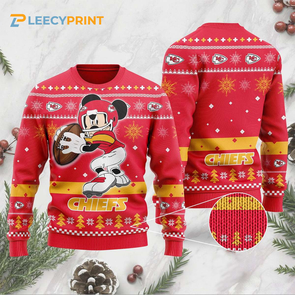 Kansas City Chiefs Mickey Mouse Player Ugly Sweater KC Chiefs Ugly Christmas Sweater 1