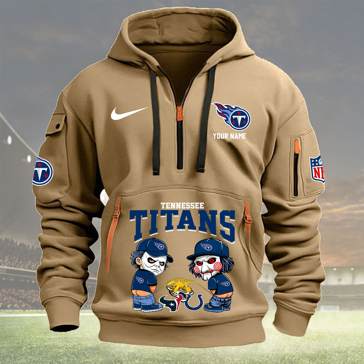 Khaki Hoodie 31 Tennessee Titans