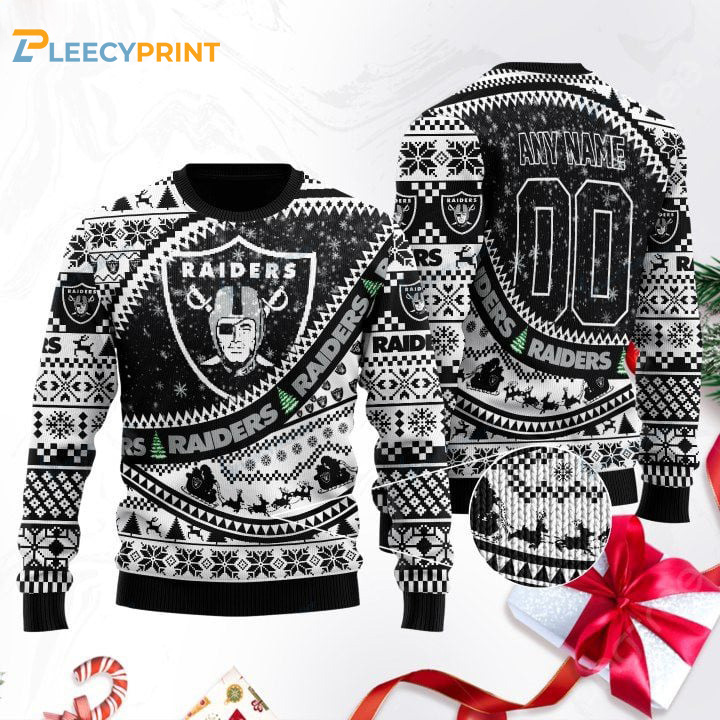 Las Vegas Raiders Football Gift For Fan Ugly Wool Christmas Sweater 1