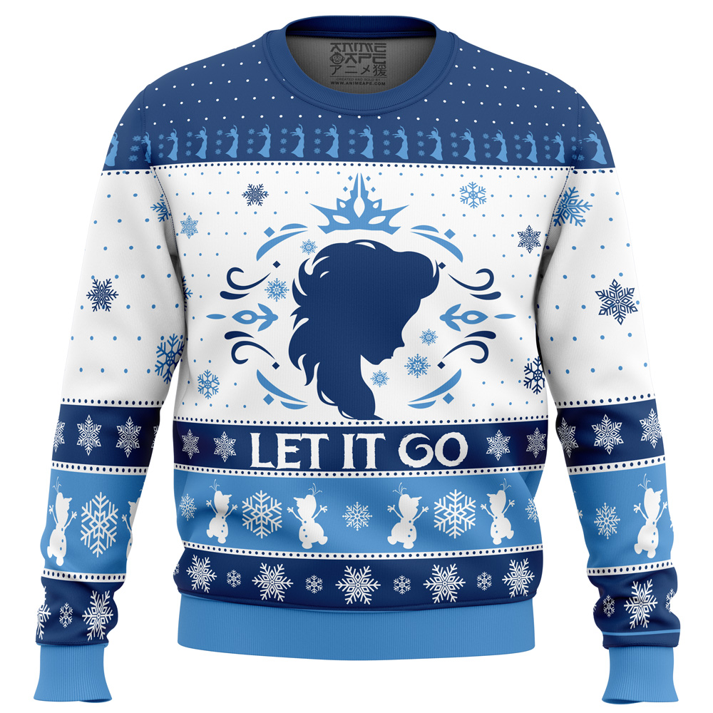 Let It Go Elsa Frozen Disney Ugly Christmas Sweater FRONT mockup