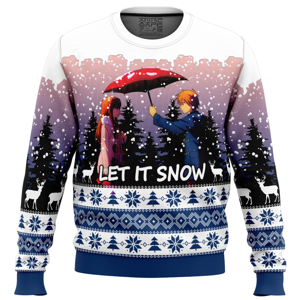 Let it Snow The Pet Girl of Sakurasou Ugly Christmas Sweaters FRONT mockup