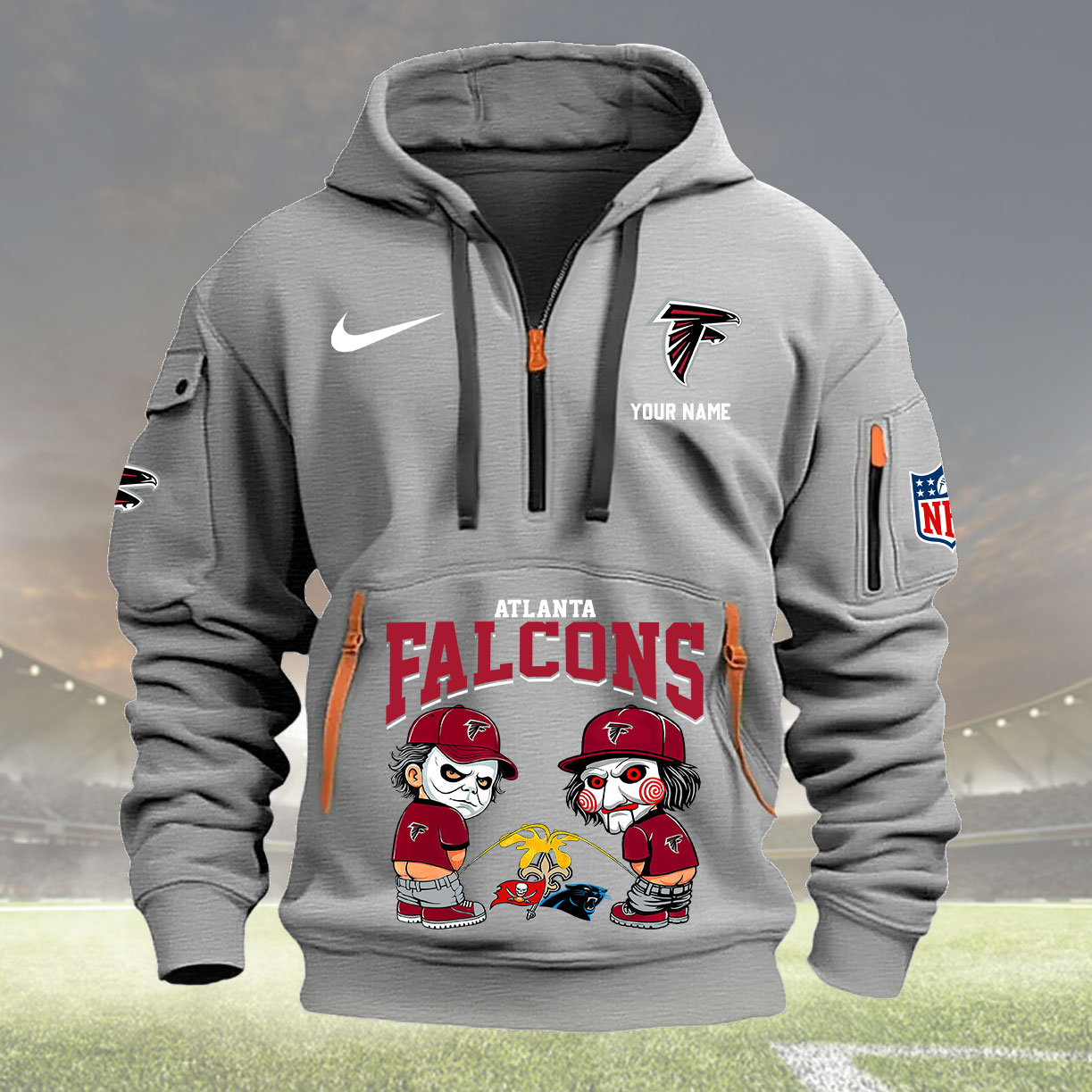 Light Gray Hoodie 02 Atlanta Falcons