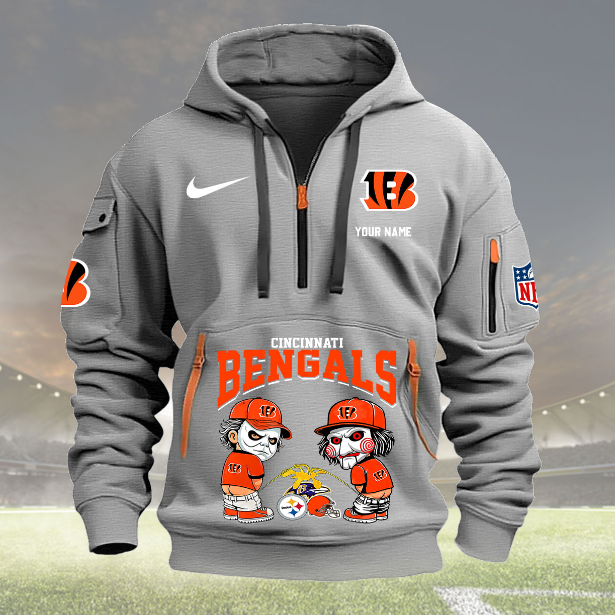 Light Gray Hoodie 07 Cincinnati Bengals