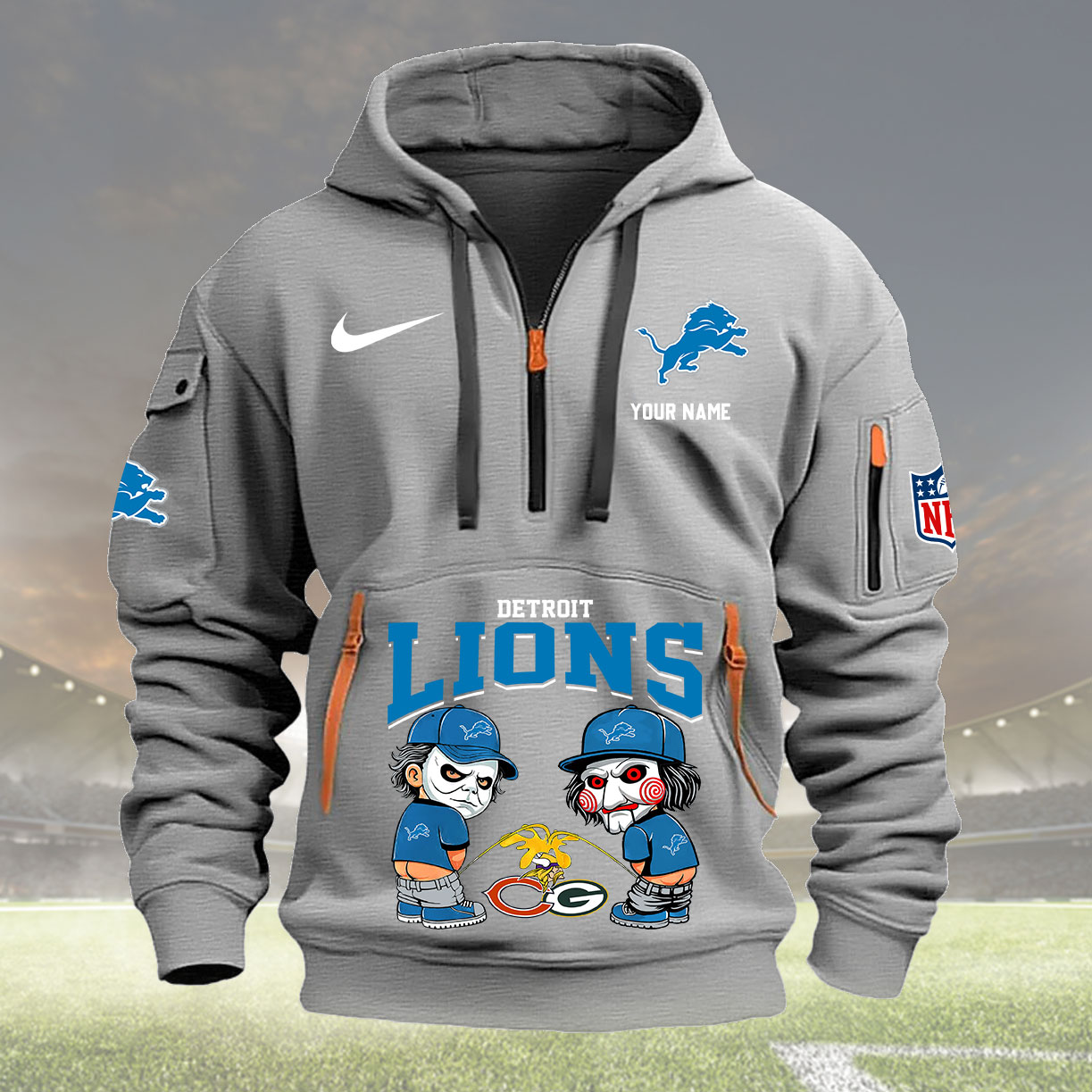 Light Gray Hoodie 11 Detroit Lions