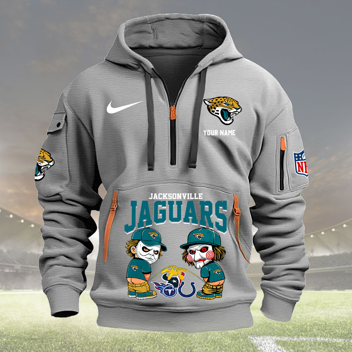 Light Gray Hoodie 15 Jacksonville Jaguars