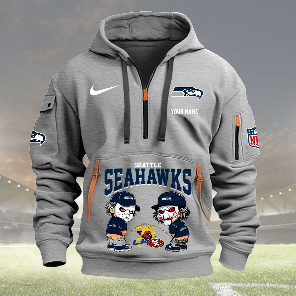 Light Gray Hoodie 29 Seattle Seahawks