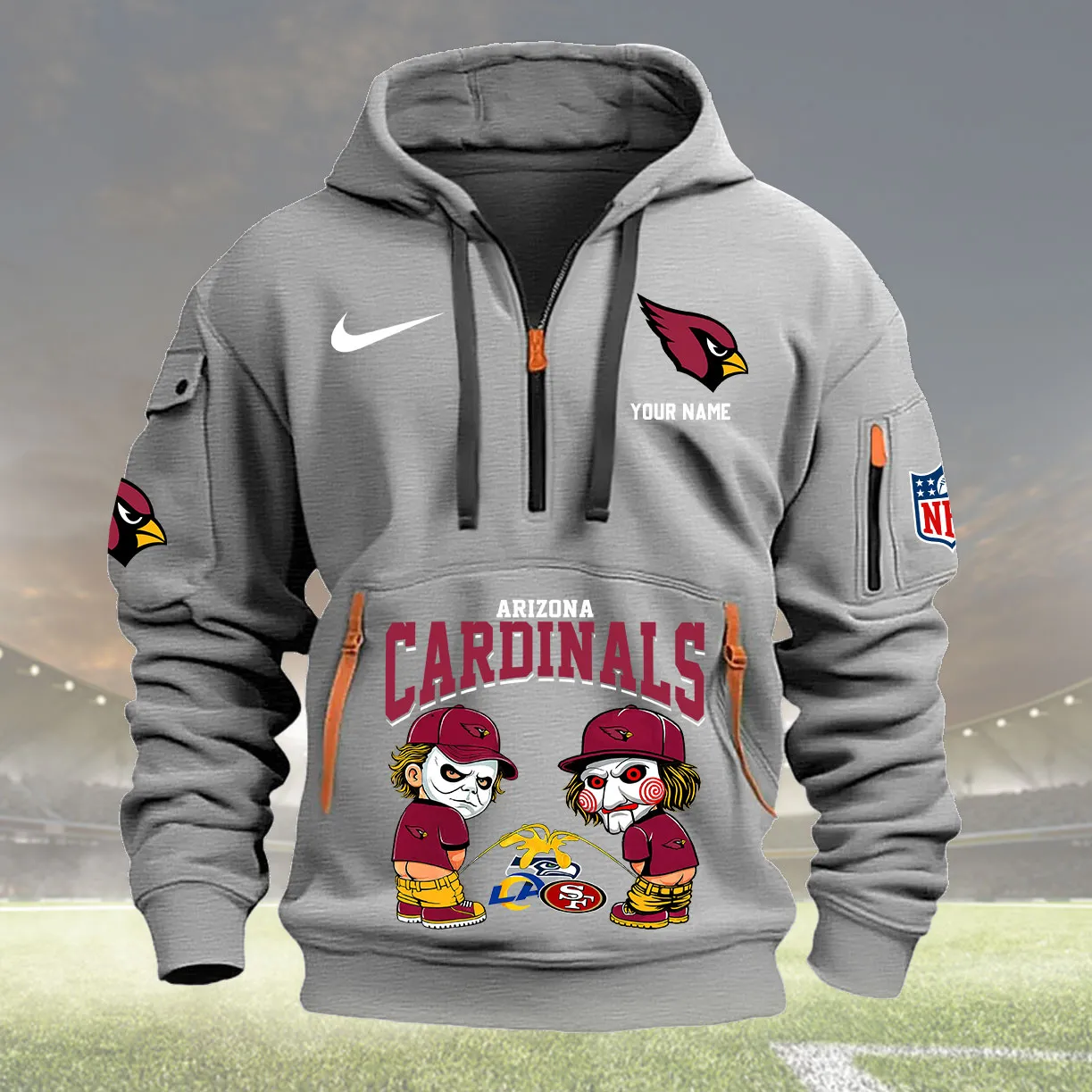 Light Gray Hoodie Arizona Cardinals