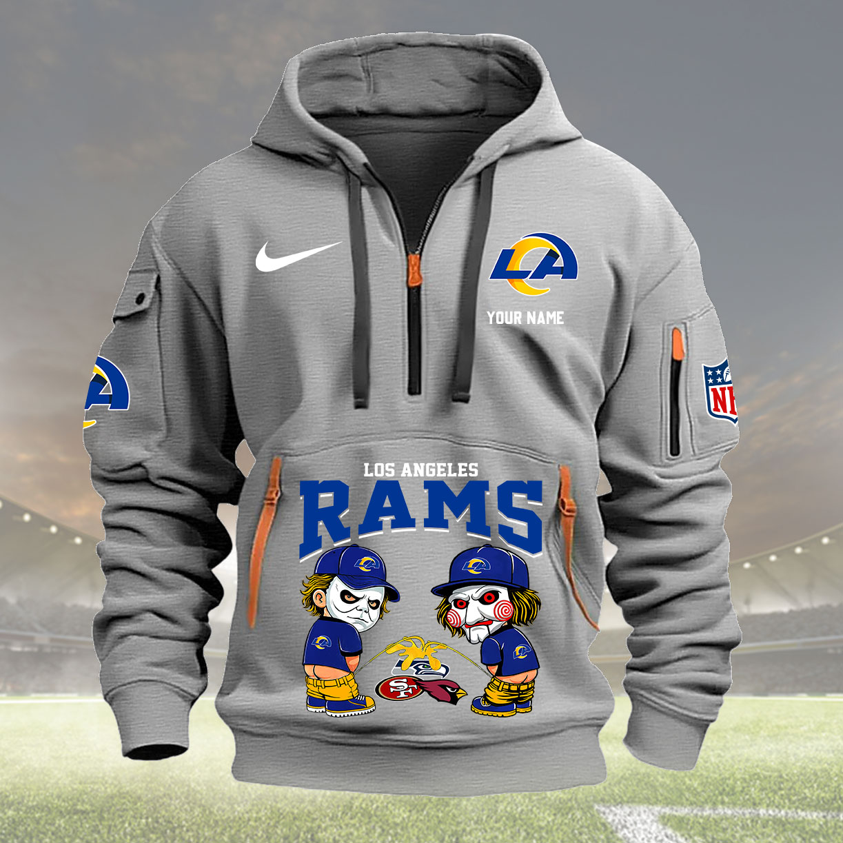 Light Gray Hoodie Los Angeles Rams