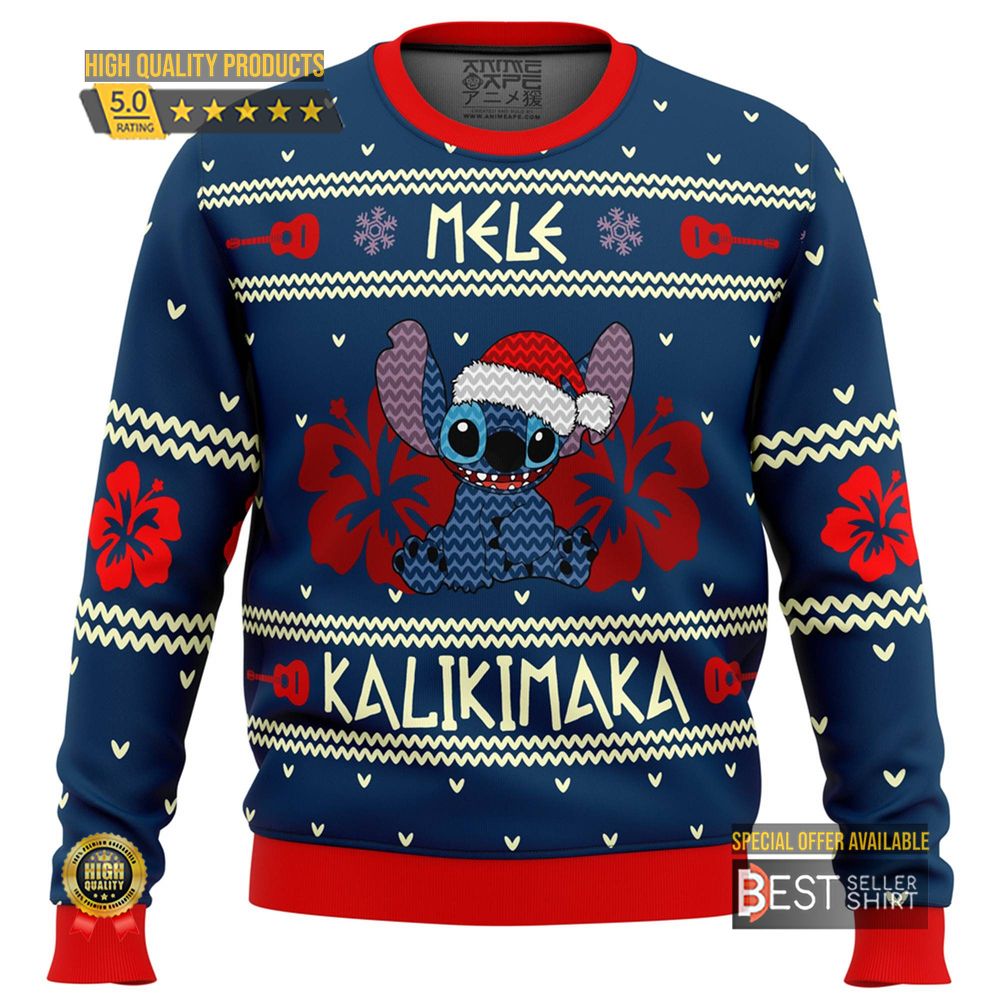 Lilo And Stitch Ugly Christmas Sweatshirt Stitch Magic Kingdom Ugly Sweater Stitch Mele Kalikimaka 1