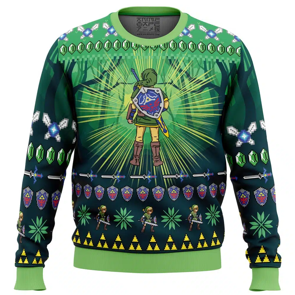 Link Legend of Zelda PC Ugly Christmas Sweater front mockup