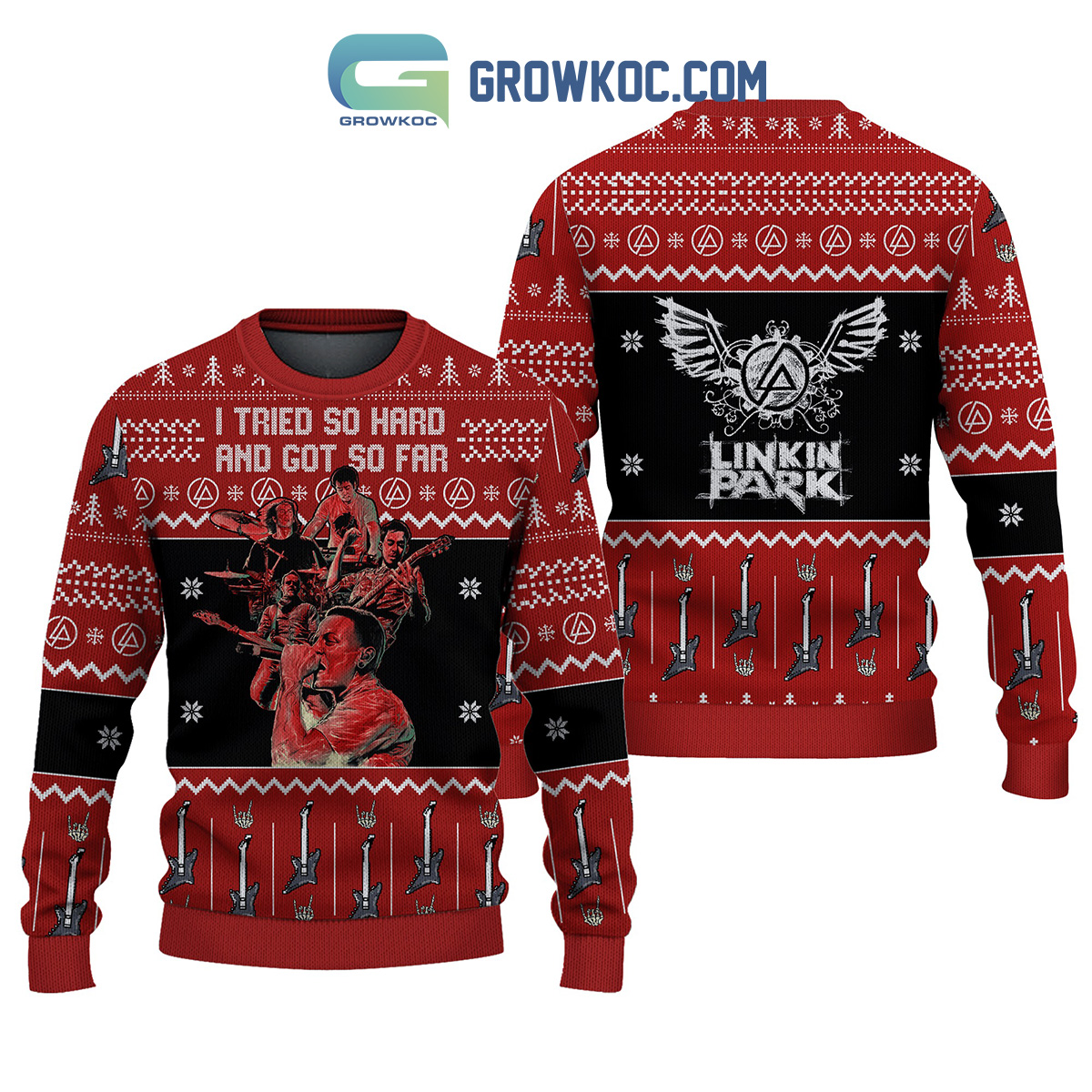 Linkin Park I Tried So Hard And Got So Far Christmas Ugly Sweater2B1 wDjXg