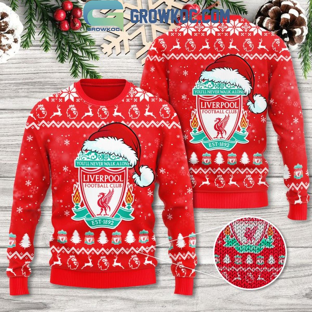 Liverpool The Reds Team EPL Christmas 2024 Ugly Sweater 1 aV4VW