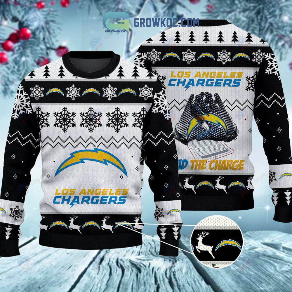 Los Angeles Chargers The Bolts Christmas Ugly Sweater2B1 rD6vs