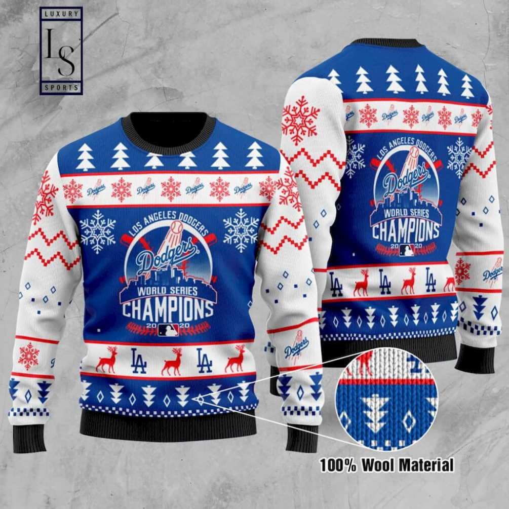 Los Angeles Dodgers World Series Champions Ugly Christmas Sweater