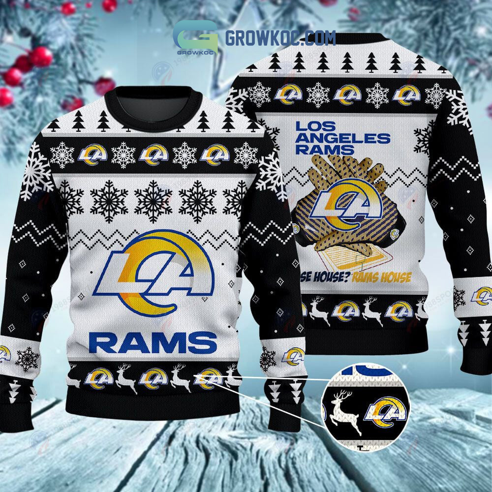 Los Angeles Rams Whose House Rams House Christmas Ugly Sweater2B1 xnrFL