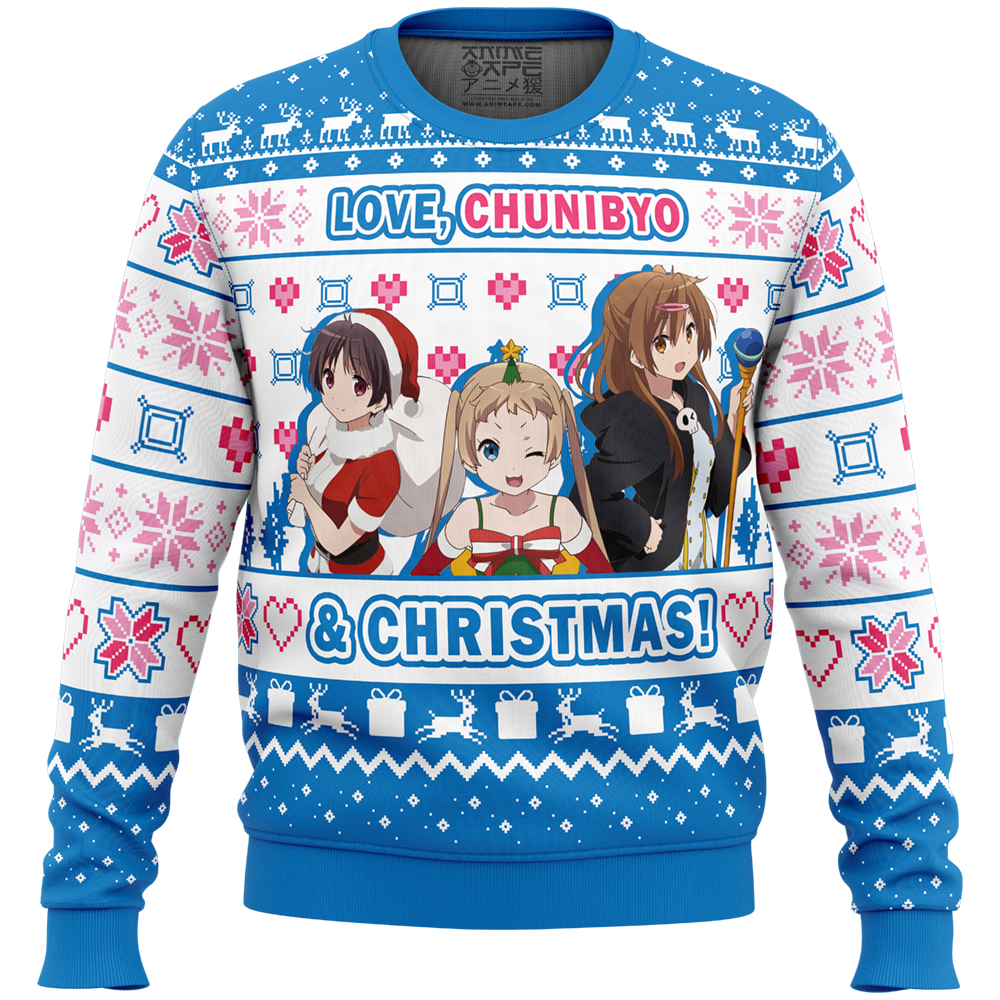 Love Chunibyo Christmas Love Chunibyo Other Delusions Ugly Christmas Sweater FRONT mockup