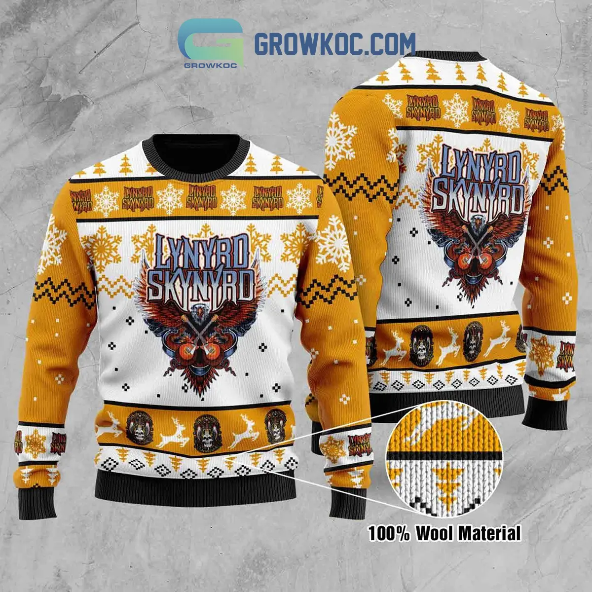 Lynyrd Skynyrd Snow Merry Christmas Ugly Sweater2B1 YAxKC
