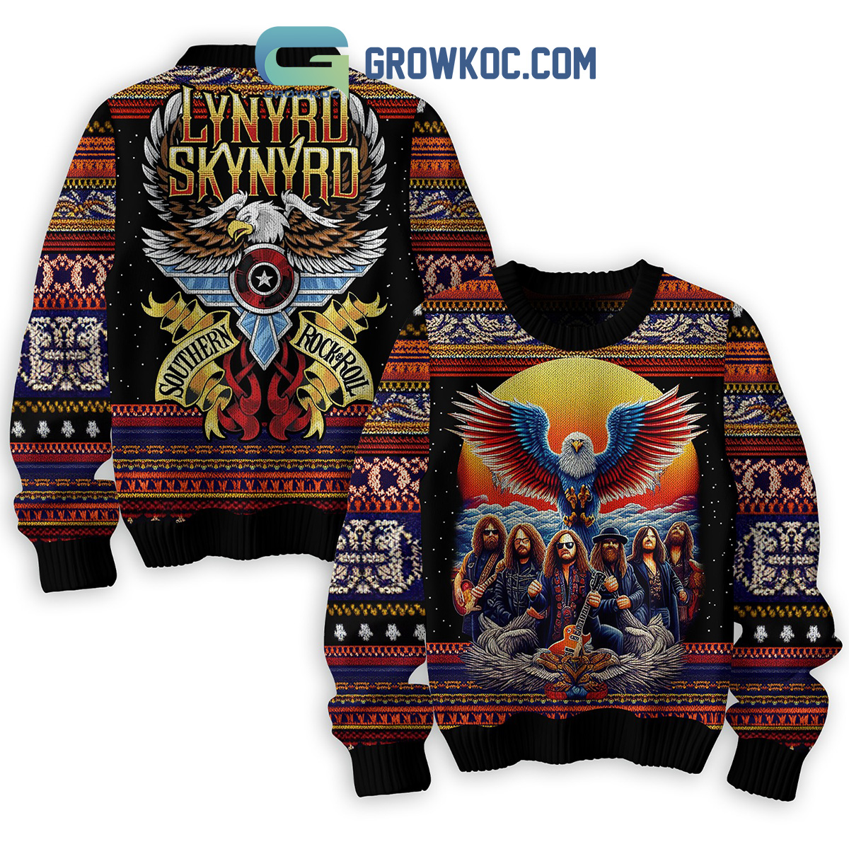 Lynyrd Skynyrd Southern Rock N Roll Ugly Sweater2B1 ON9XS