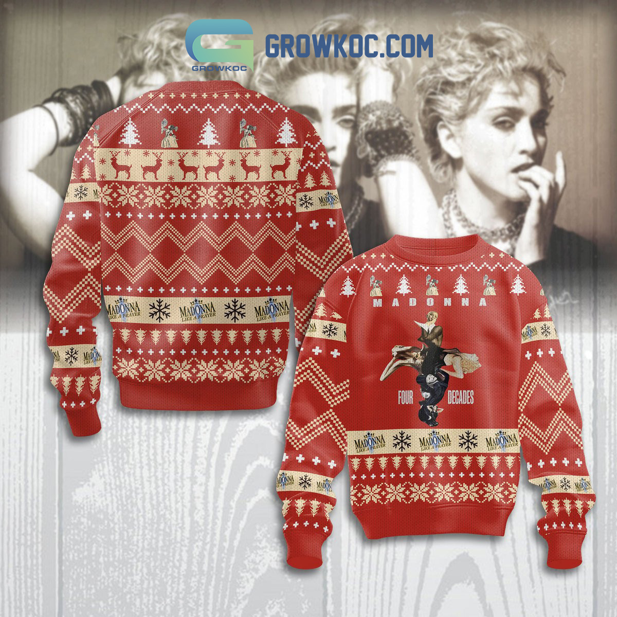 Madonna Four Decades Fan Ugly Sweater2B1 5tTbL