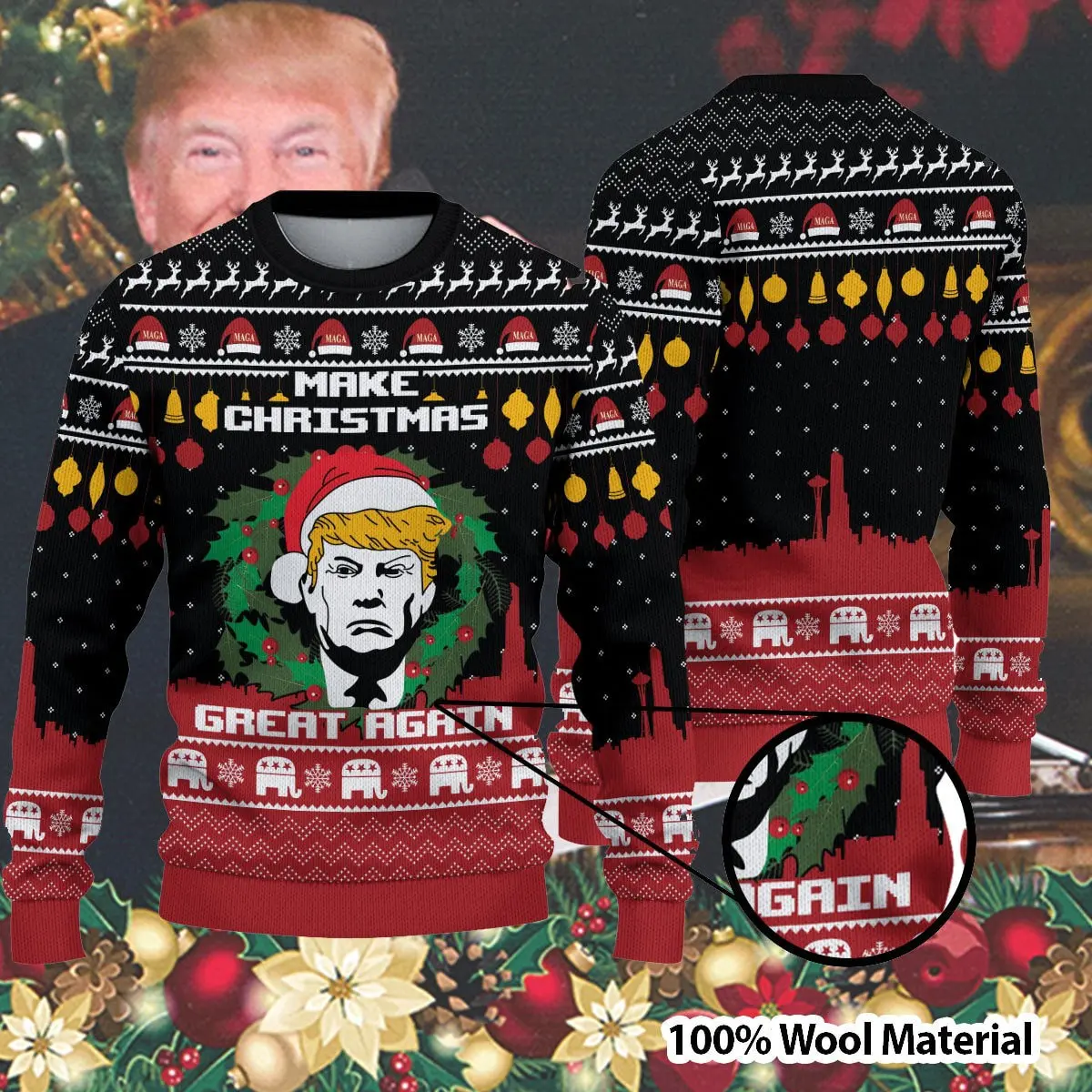 Make Christmas Great Again Trump Ugly Sweater 1