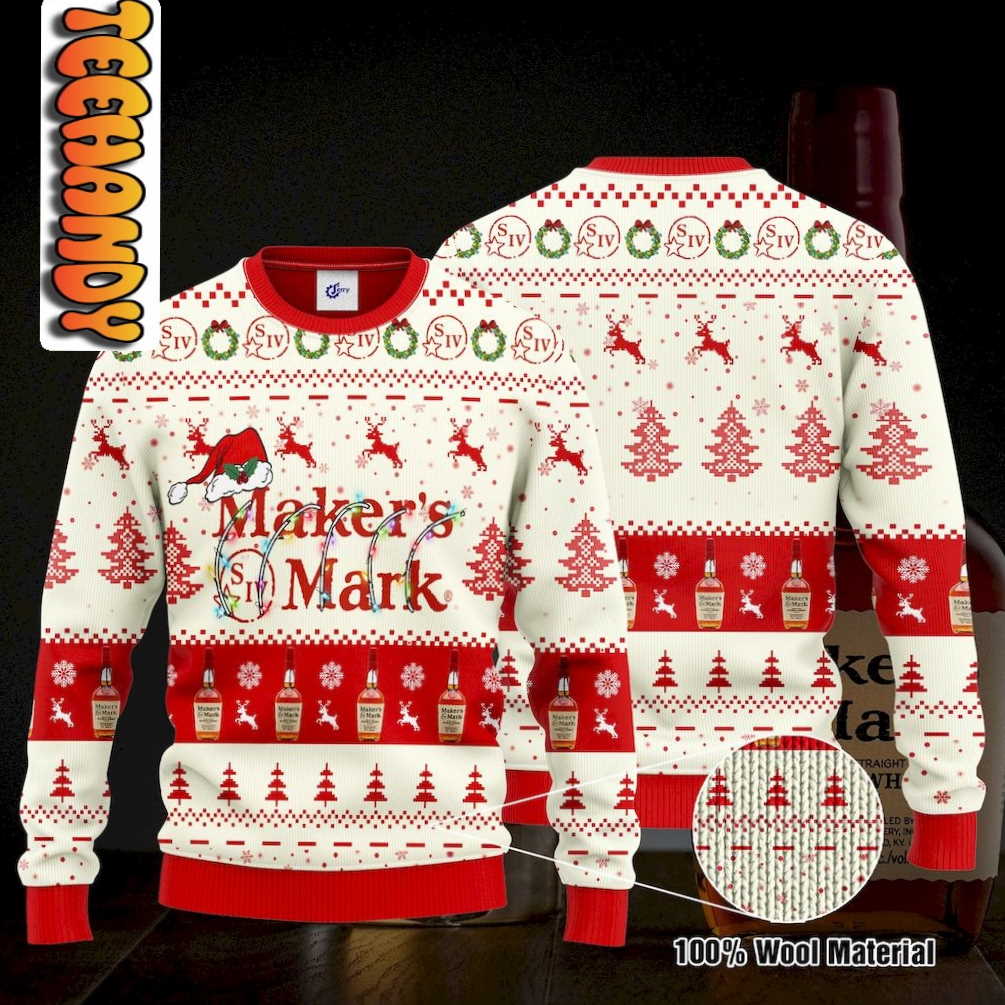 Makers Mark Santa Hat Christmas Ugly Christmas Sweater