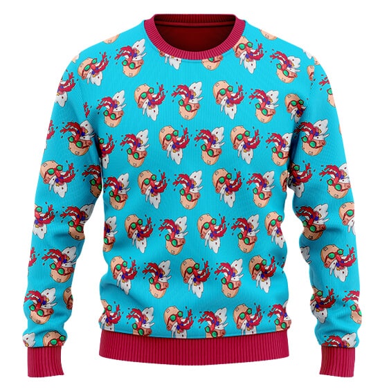 Master Roshi Nosebleed Pattern DBZ Ugly Sweater 1