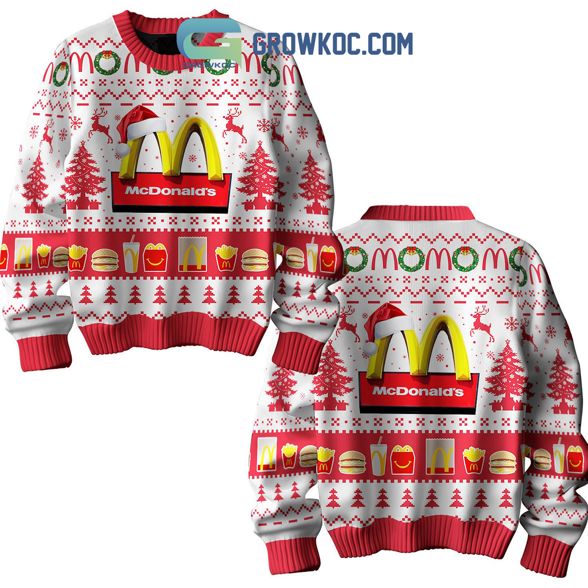 McDonalds Christmas French Fries Hamburger Ugly Sweater2B1 tPzyt