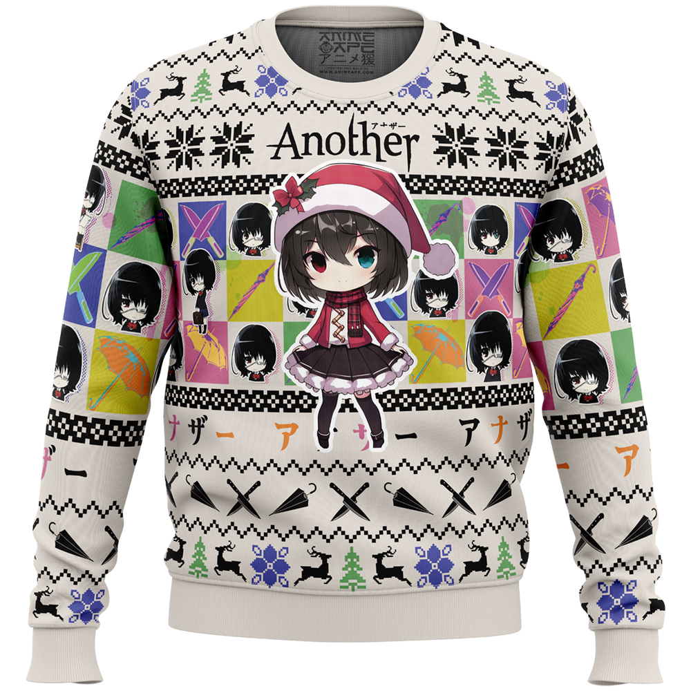 Mei Misaki Another Ugly Christmas Sweater FRONT mockup 1