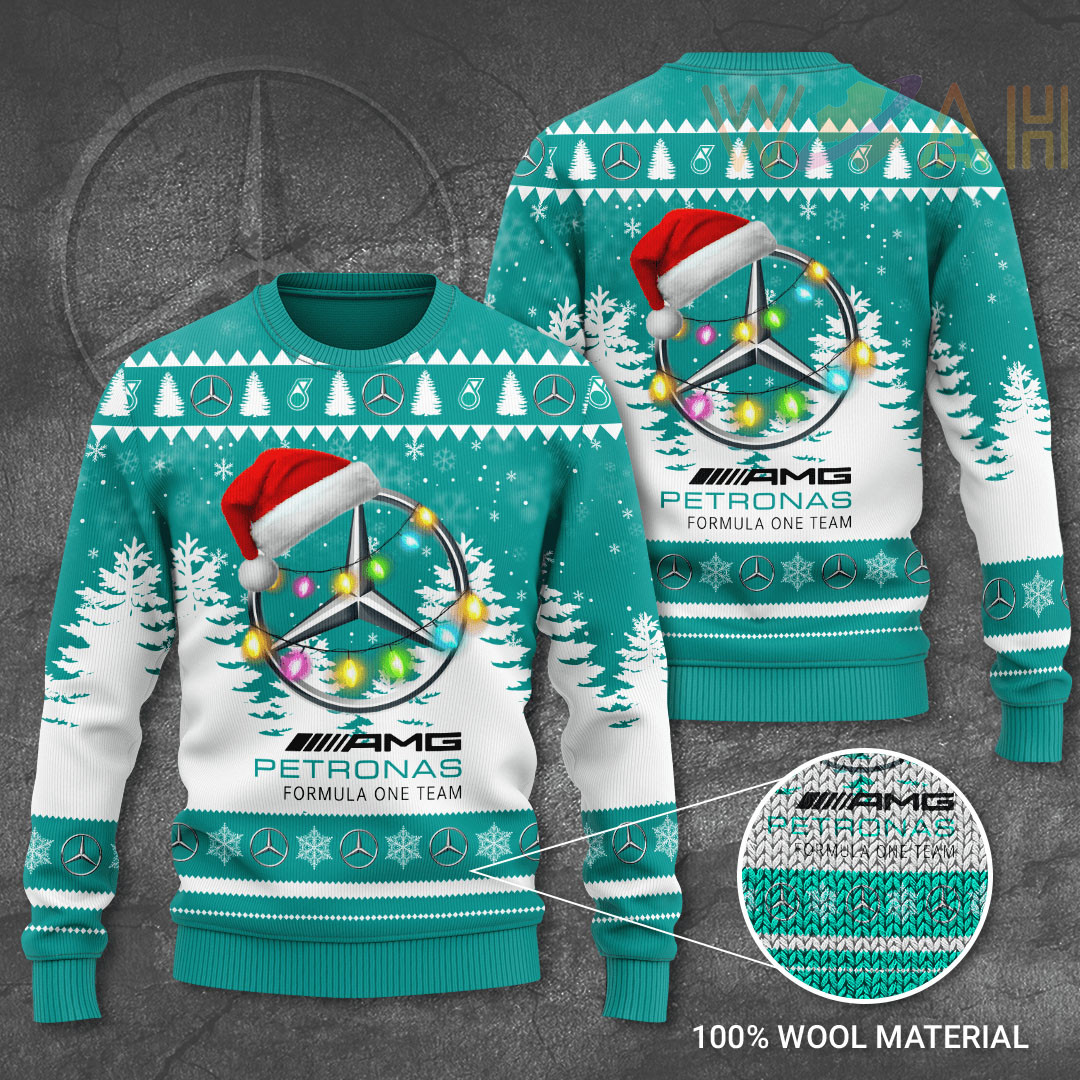 Mercedes AMG Petronas F1 Ugly Christmas 3D Sweater 2022