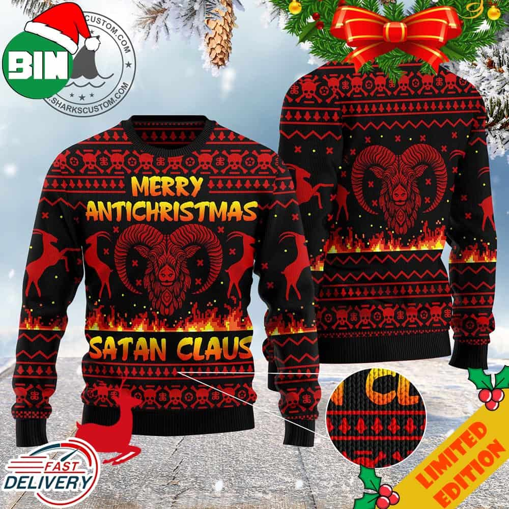 Merry Antichristmas Satan Claus Ugly Christmas Sweater 58104799 1