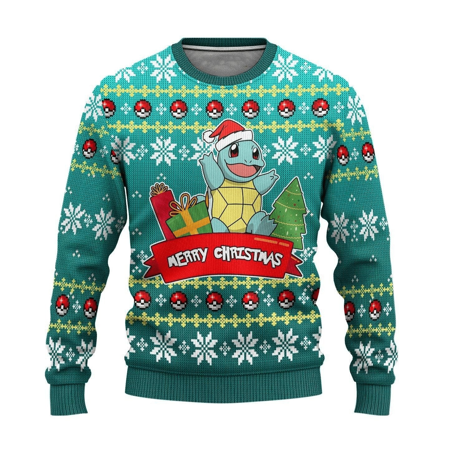 Merry Christmas Anime Squirtle Pokemon Ugly Sweater 1