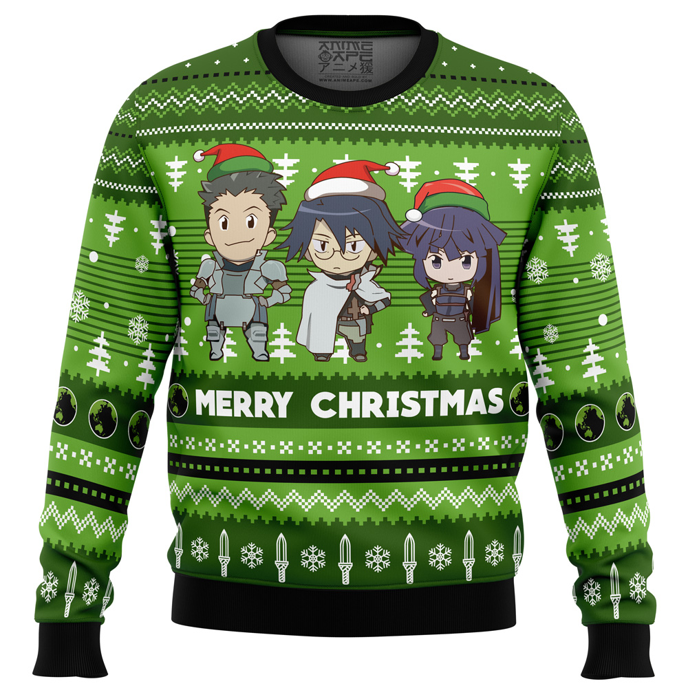 Merry Christmas Log Horizon Ugly Christmas Sweater FRONT mockup