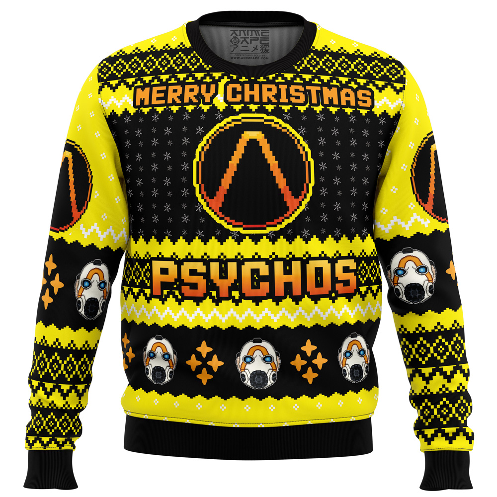 Merry Christmas Psychos Borderlands men sweatshirt FRONT mockup