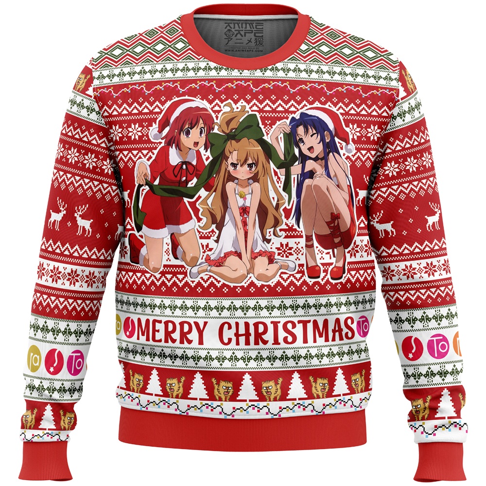 Merry Christmas ToraDora Ugly Christmas Sweater FRONTmockup