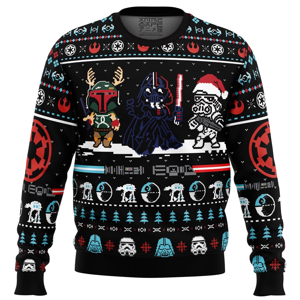 Merry Xmas Star Wars Ugly Christmas Sweater FRONT mockup