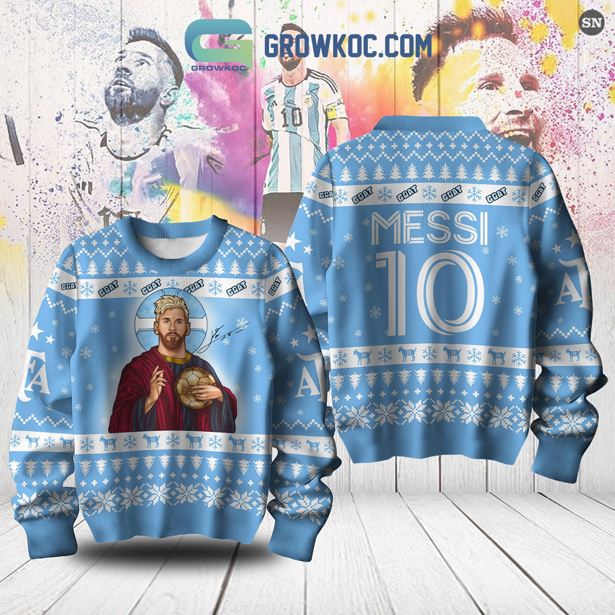 Messi The Goat Argentina Football Ugly Sweater2B1 JPEzn