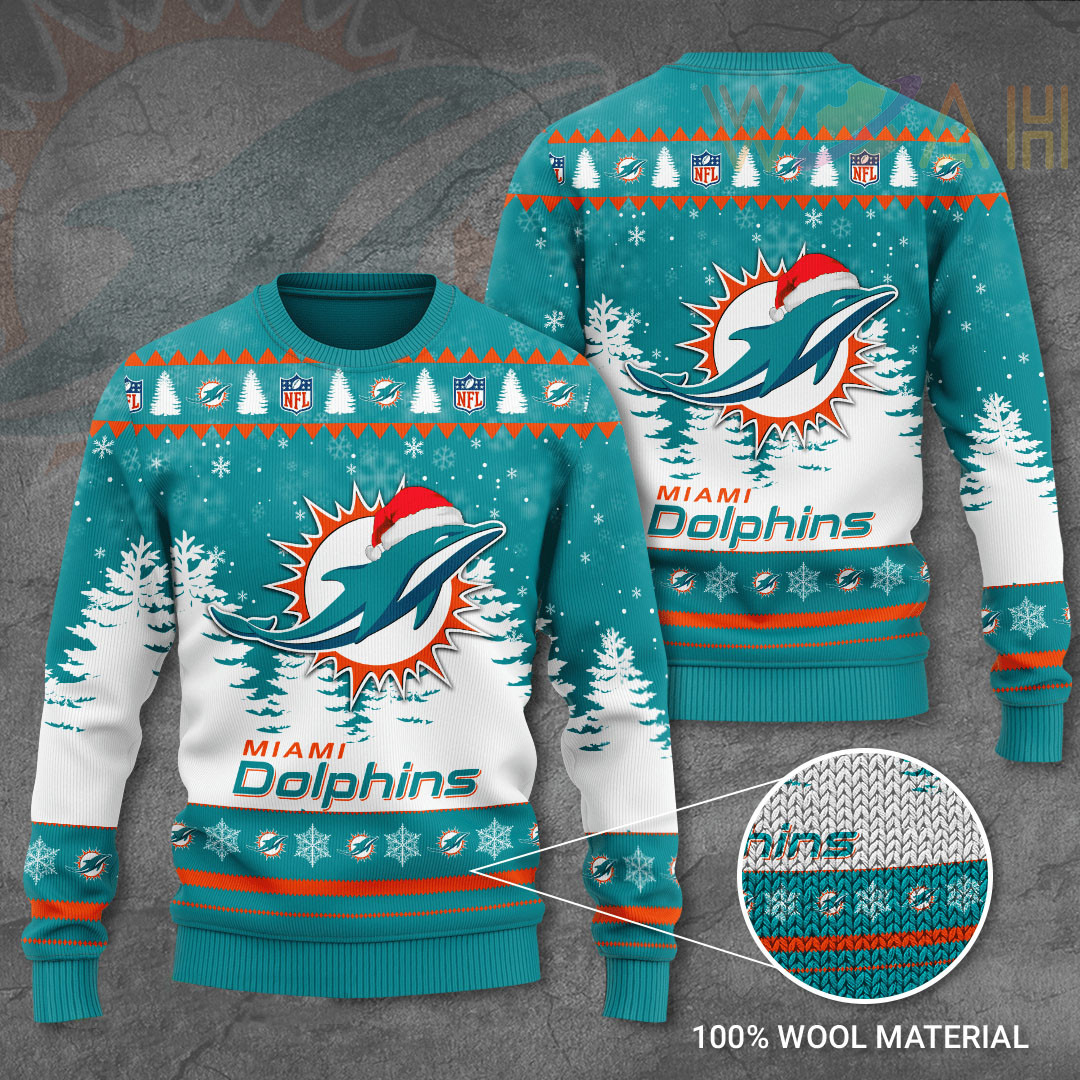 Miami Dolphins 3D Ugly Sweater