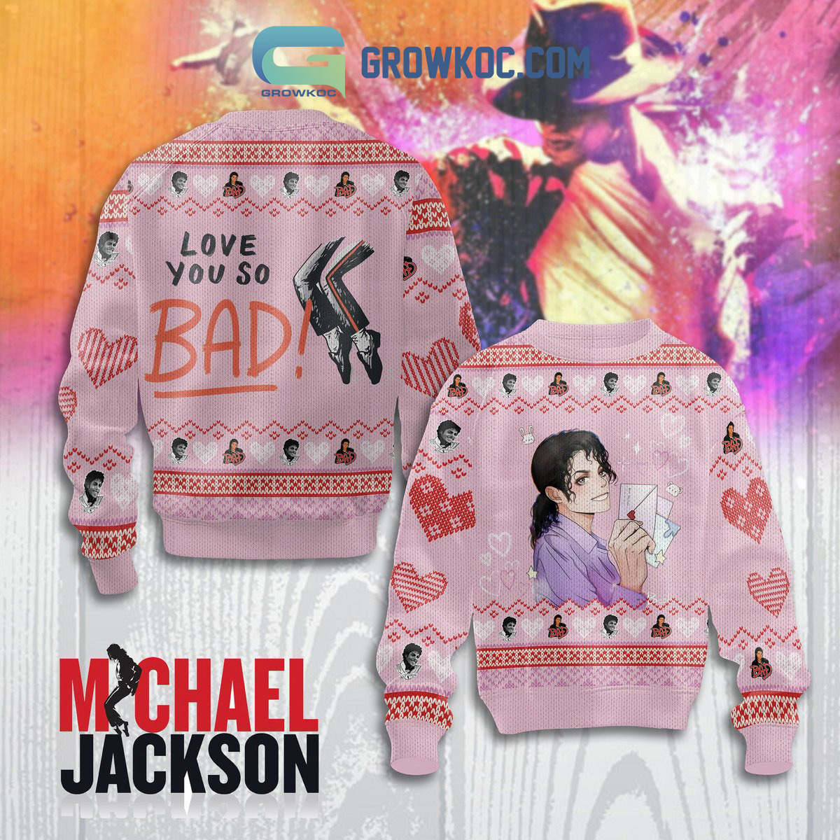 Michael Jackson Love You So Bad Ugly Sweater2B1 EHgwv