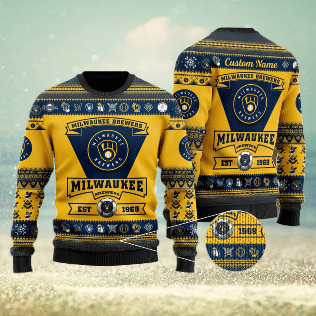 Michigan Wolverines Football Team Logo Custom Name Christmas Gift All Over Print Ugly Christmas Sweater jlcuvg