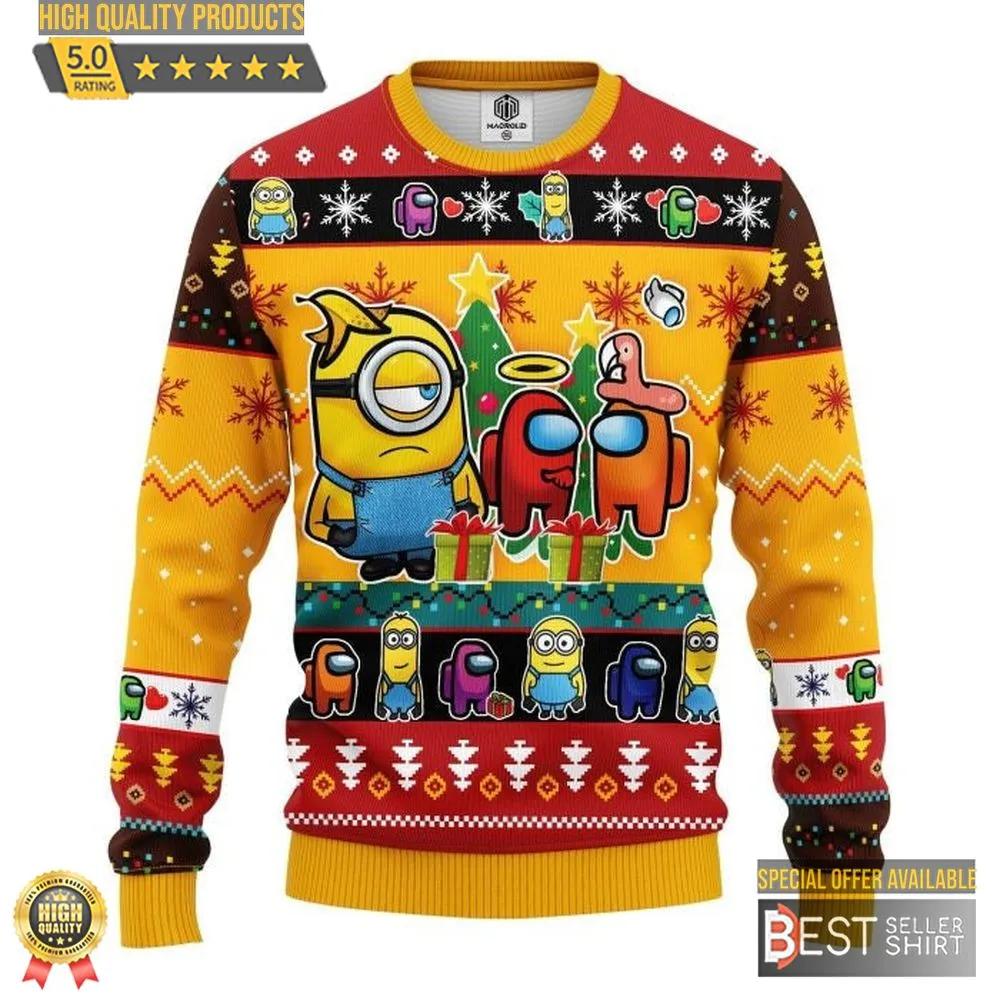 Minion Among Us Funny Ugly Christmas Sweater Funny Sweater Games Ugly Christmas Sweaters 1