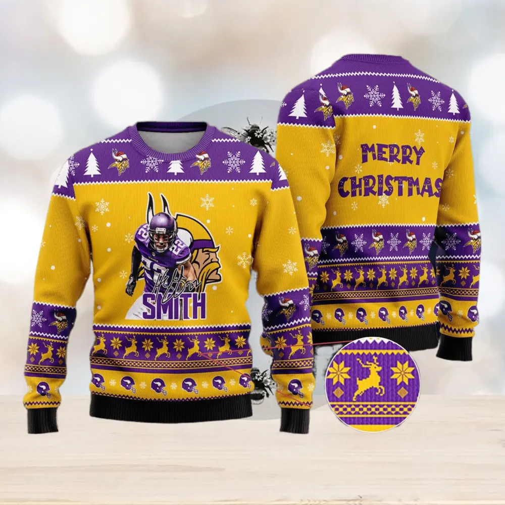 Minnesota Vikings Harrison Smith Merry Xmas Ugly Christmas Sweater xjizkf