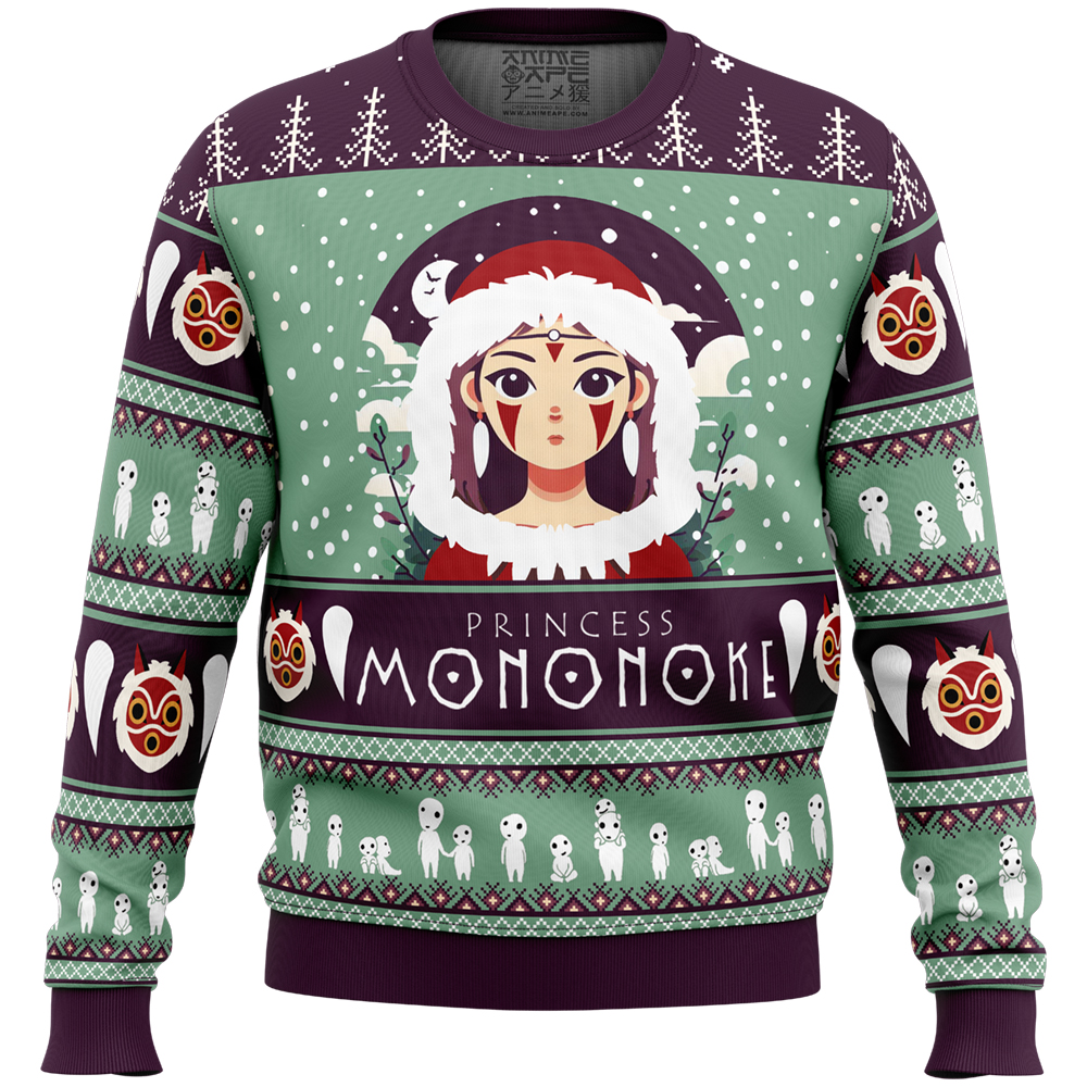 Mononoke Hime Princess Mononoke Ugly Christmas Sweater FRONT mockup