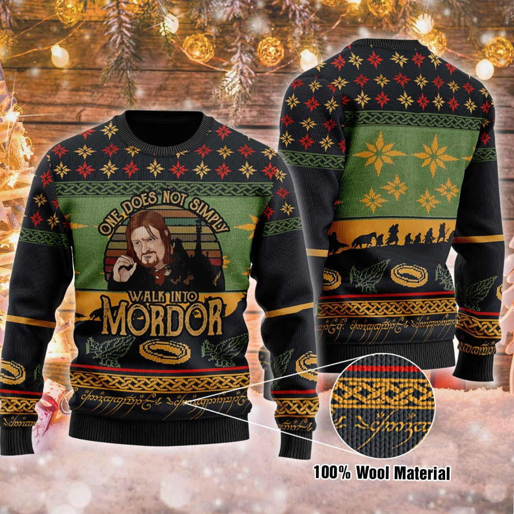 Mordor Fun Run LOTR Ugly Christmas Sweater