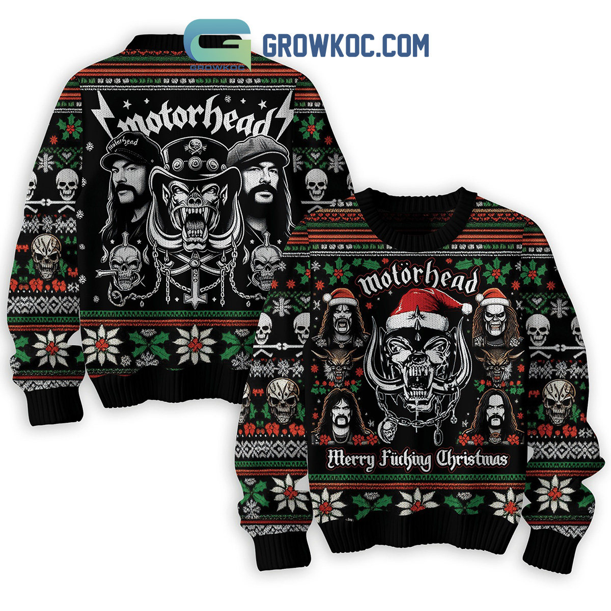 Motorhead Happy New Year Merry Christmas Ugly Sweater2B1 RXZAa