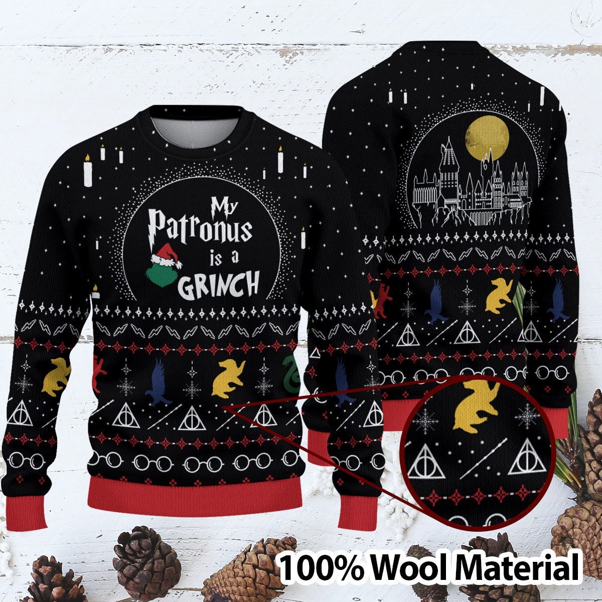 My Patronus Is A Grinch Christmas Ugly Sweater 1