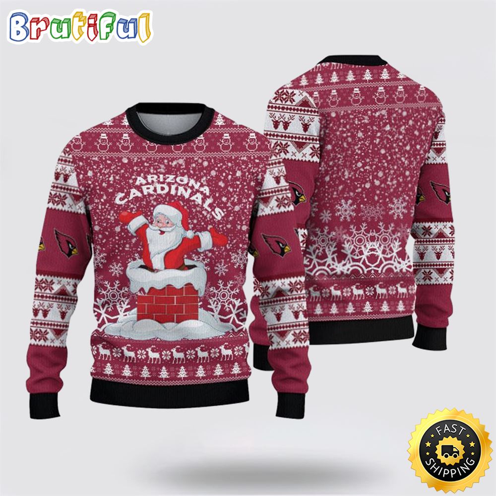 NFL Arizona Cardinals Ugly Sweater Printed Christmas Funny Santa Claus Show Team Spirit 1 unelnb